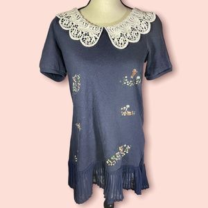 Hand Woven Deer & Mushroom Dress Sz S/M RARE